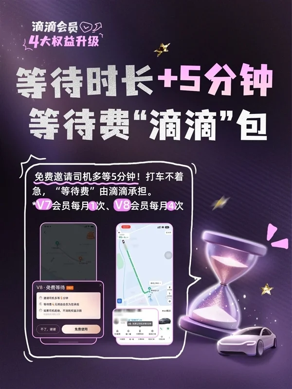 滴滴會員4大升級：V7、V8打不著車可免費遠程調(diào)度