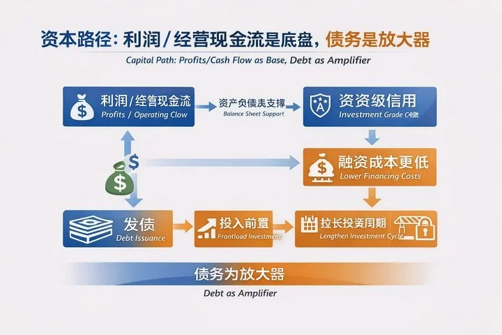 利潤(rùn)/現(xiàn)金流是底盤(pán)，債務(wù)是放大器